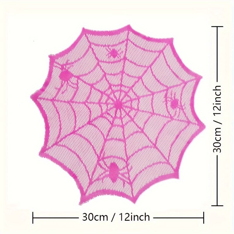 Spider Web Halloween Decoration - VIKAMA Gül Kırmızısı Dantel Örümcek Ağı