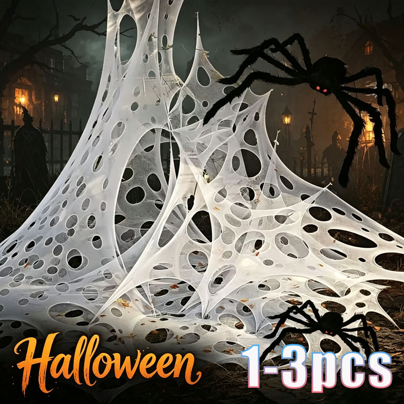 Spider Web Halloween Decoration - 1x2m 1X4m 2x4m Sahte Örümcek Ağı