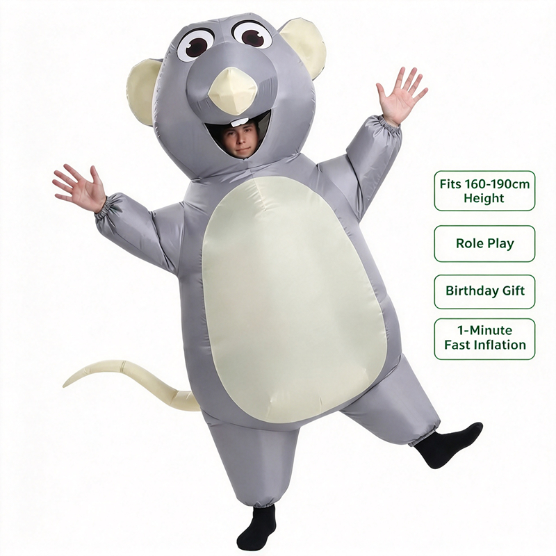 Halloween Costume Kids - Yetişkinler ve Çocuklar İçin Şişirilebilir Gri