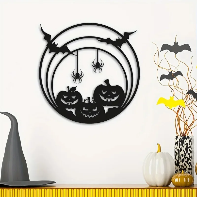 Spider Web Halloween Decoration - Cadılar Bayramı Temalı Metal Duvar Süsü: