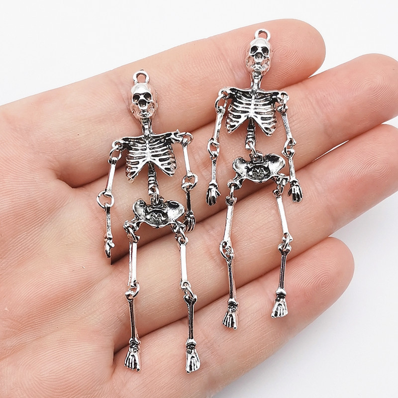 Halloween Skeleton Decoration - 2/5/10 adet Retro kafatası iskelet kolye