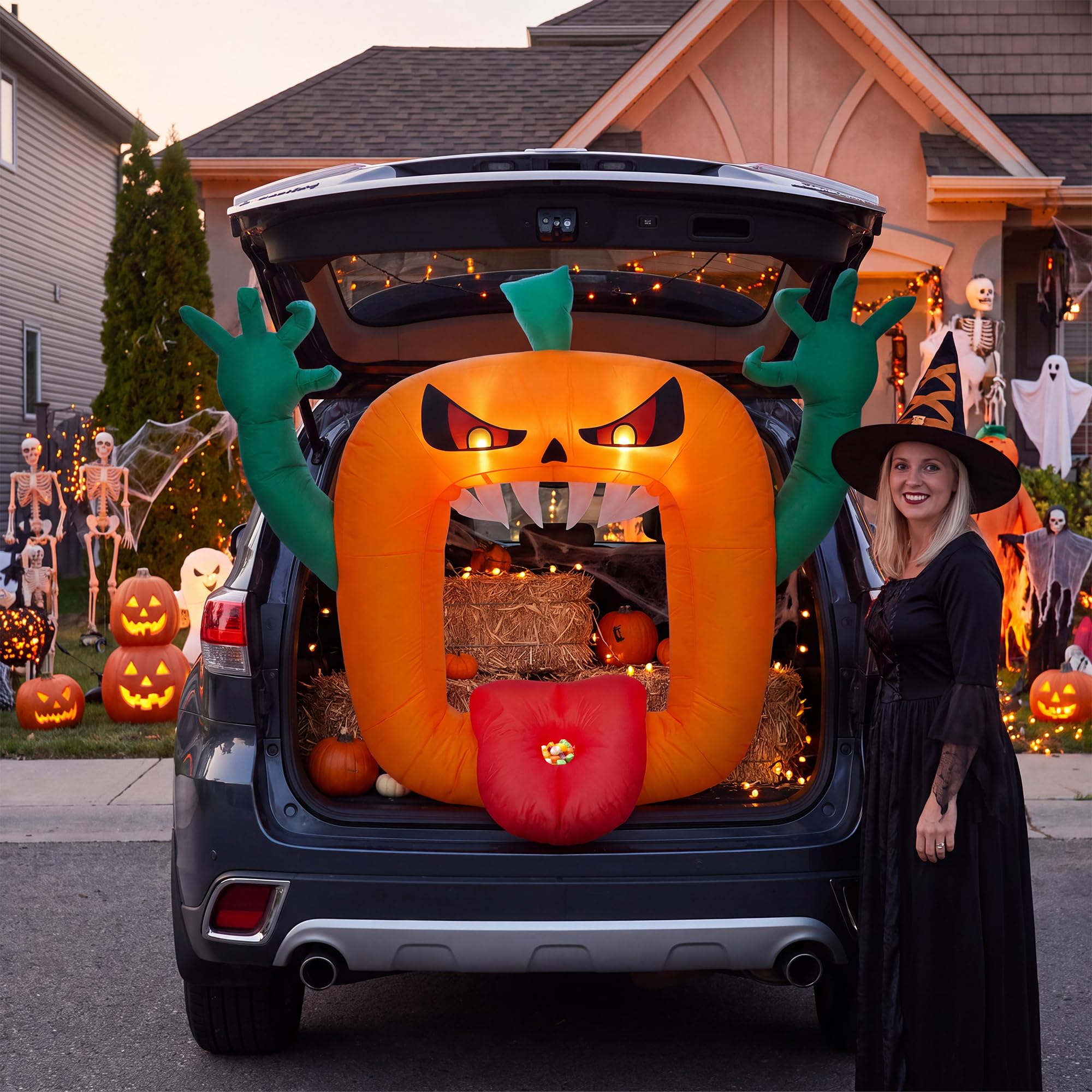 Halloween Pumpkin Decor Led - 6FT Cadılar Bayramı Temalı, İçinde Turuncu
