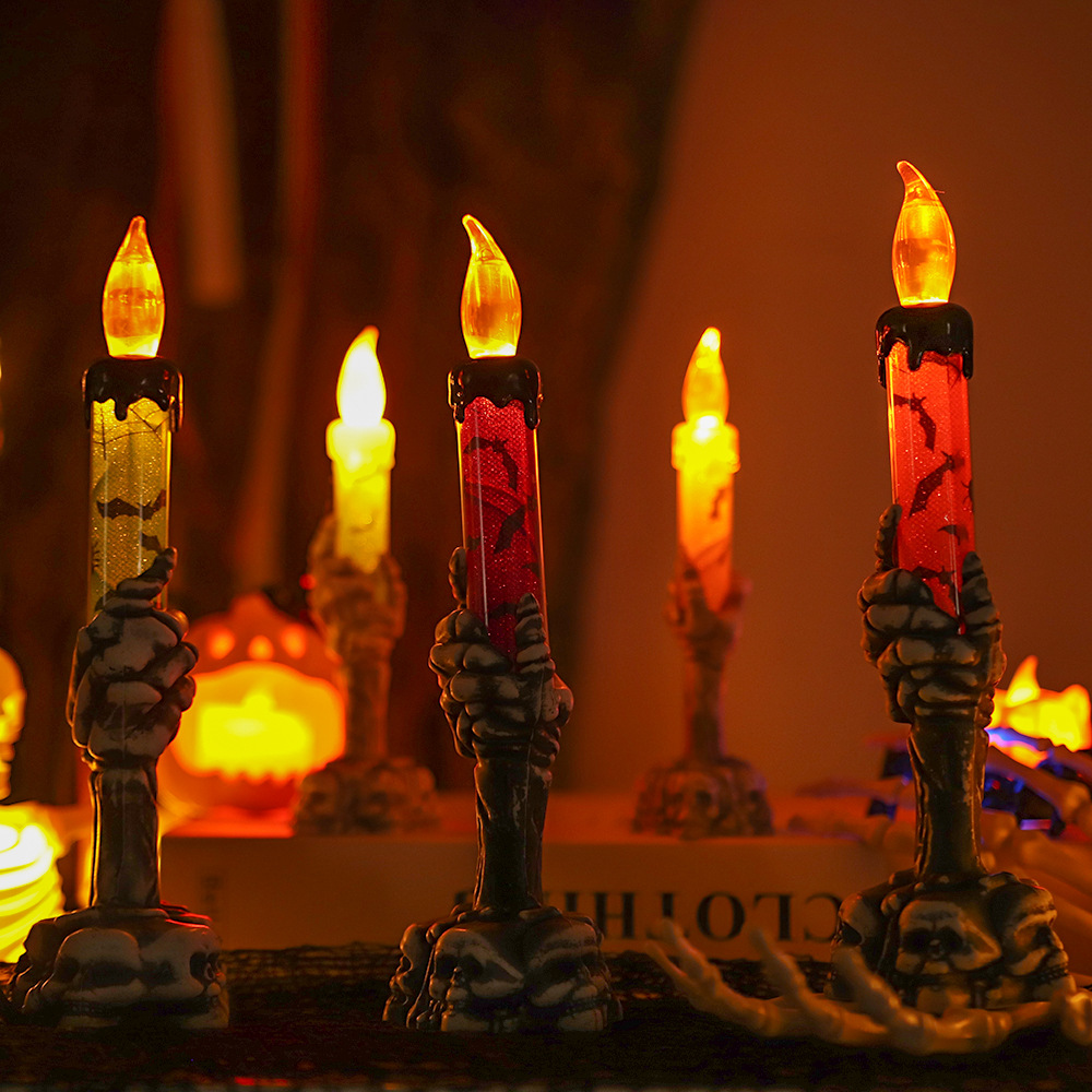 Halloween Pumpkin Decor Led - Cadılar Bayramı İskelet El Mum Işığı