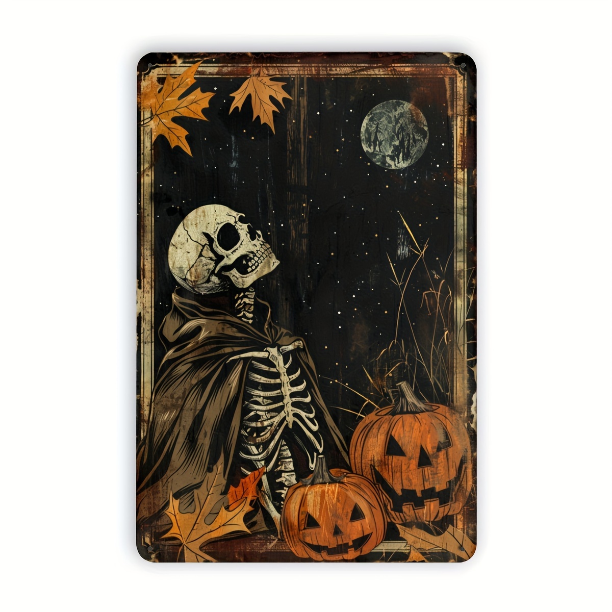 Halloween Skeleton Decoration - Cadılar Bayramı İskelet ve Balkabağı Metal