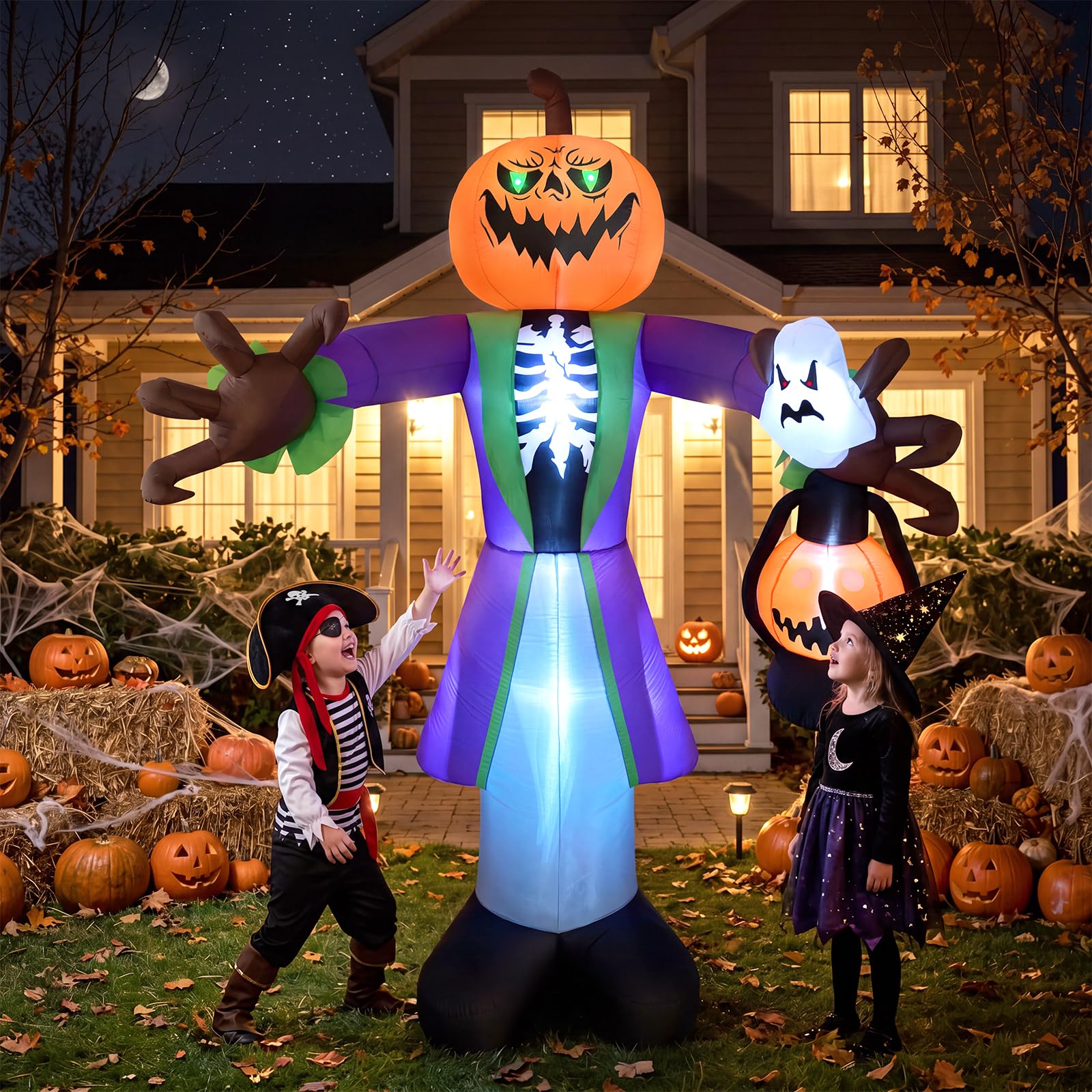 Halloween Pumpkin Decor Led - 8 fit boyutunda, LED fenerli, ışıklı,