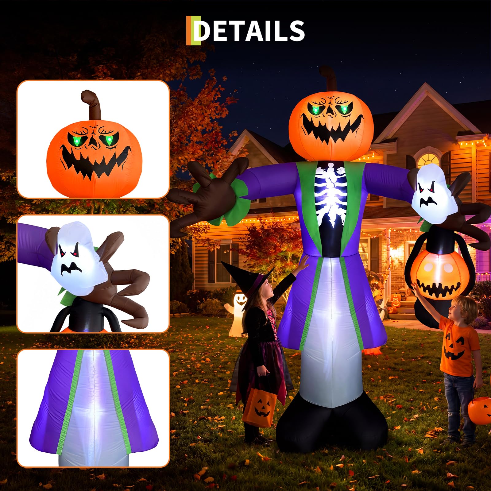 8 fit boyutunda, LED fenerli,  - Halloween Pumpkin Decor Led incelemesi ve fiyatı